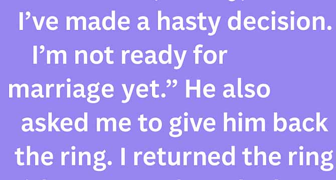The Ring He Took Back: When Love Ended a Day After “Yes”