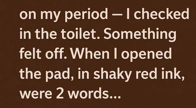 “She Gave Me a Sanitary Pad—What I Discovered Inside Left Me Speechless”