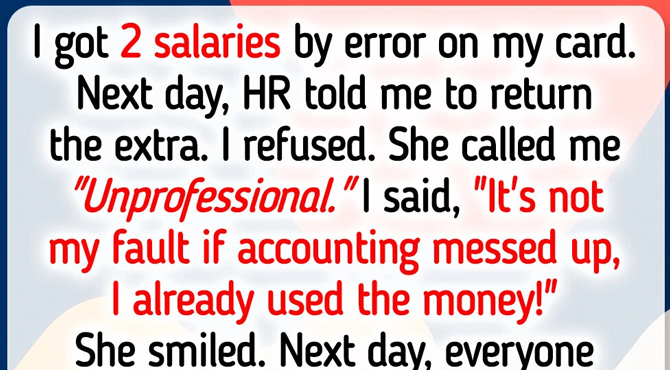 I Refuse to Return the Money After Being Paid Two Salaries by Mistake