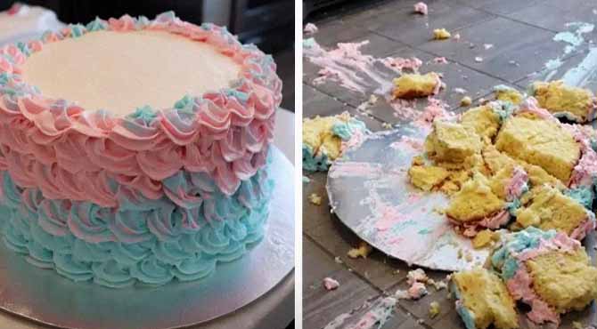 Our Gender Reveal Cake Was Ruined 10 Minutes Before We Cut It – And I Knew Exactly Who Was Behind It